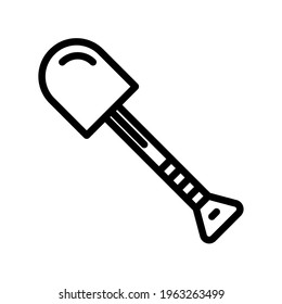 Shovel construction tools icons with outline style