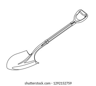 shovel contour vector illustration