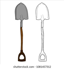 Shovel design vector of black lines and colors