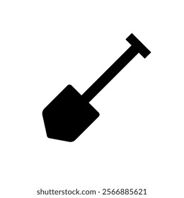 Shovel for digging and construction flat vector icon