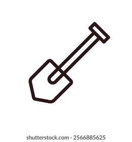 Shovel for digging and construction flat vector icon