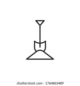 shovel digging construction icon vector sign symbol isolated