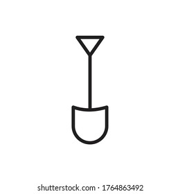 shovel digging construction icon vector sign symbol isolated