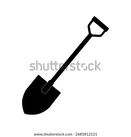 Shovel digging tool silhouette vector art illustration