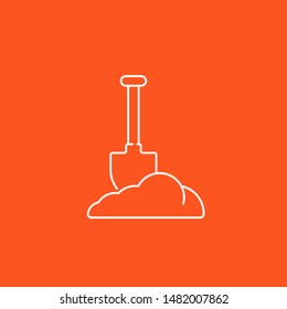 Shovel in dirt icon, linear