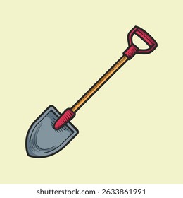 shovel doodle Hand drawing gardening tools design