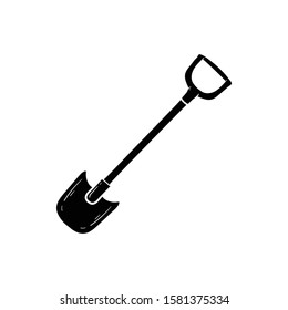 shovel doodle icon vector hand drawing 