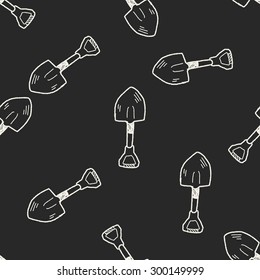 Shovel doodle seamless pattern background
