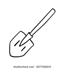
La pala al estilo doodle. Vector aislado.