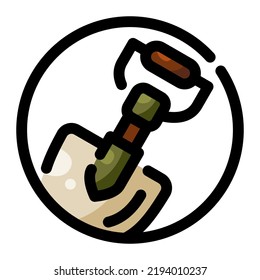 Plantilla de ilustración y diseño vectorial de icono de salida rellenada de palas