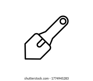 Icono plano de la pala. Símbolo de esquema único de alta calidad para diseño web o aplicación móvil.  Mostrar señales de línea delgada para el logotipo de diseño, tarjeta de visita, etc. Esquema pictograma EPS10