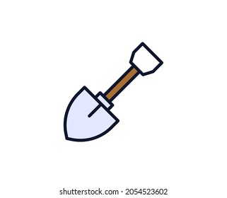 Shovel flat icon. Single high quality outline symbol for web design or mobile app.  House thin line signs for design logo, visit card, etc. Outline pictogram EPS10