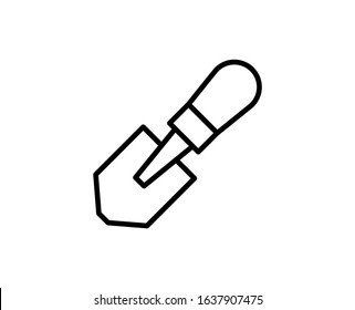 Shovel flat icon. Thin line signs of bone for design logo, visit card, etc. Single high-quality outline symbol for web design or mobile app. Showel outline pictogram.