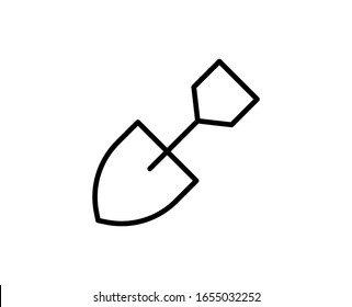 Shovel flat icon. Thin line signs of bone for design logo, visit card, etc. Single high-quality outline symbol for web design or mobile app. Showel outline pictogram.