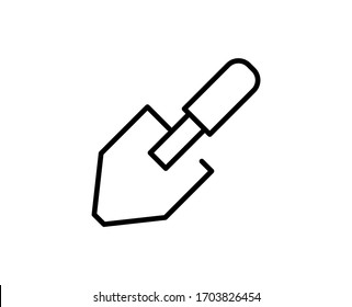 Shovel flat icon. Thin line signs of bone for design logo, visit card, etc. Single high-quality outline symbol for web design or mobile app. Showel outline pictogram.