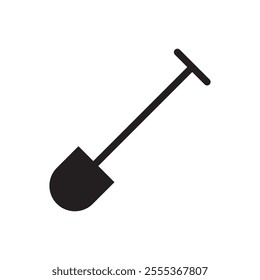 Shovel flat icon vector design illustration, isolated on white background. 