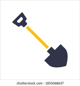 Shovel Flat Icon Vector Logo Template Illustration