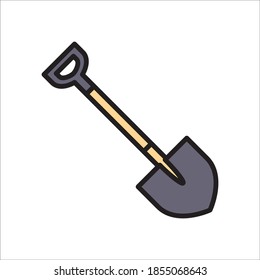 Shovel Flat Icon Vector Logo Template Illustration