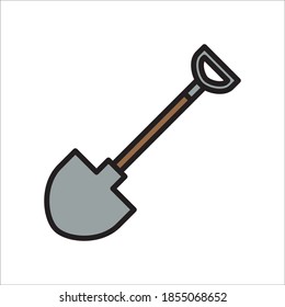 Shovel Flat Icon Vector Logo Template Illustration