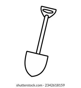 Shovel flat line icon. Construction Equipment Sign  Symbol.
