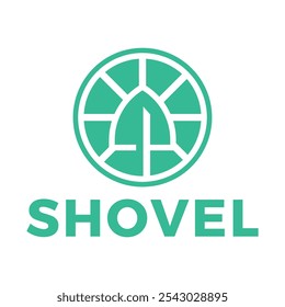 shovel flat minimalist logo design
