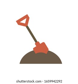 shovel flat style icon design, Gardening garden planting nature ecology outdoors and floral theme Vector illustration