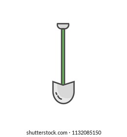 Shovel flat style icon vector