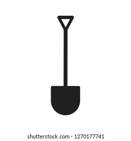 Shovel in flat style isolated