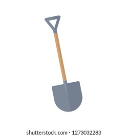 Shovel in flat style isolated