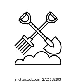 Schaufel und Gabel Symbol Illustration Vektordesign Vorlage