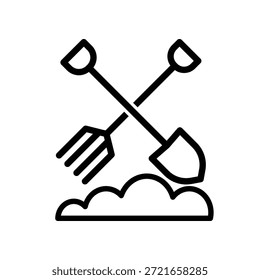 Schaufel und Gabel Symbol Illustration Vektordesign Vorlage