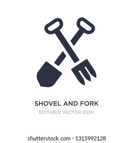 shovel and fork icon on white background. Simple element illustration from Construction and tools concept. shovel and fork icon symbol design.