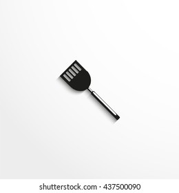 Shovel for frying food. Vector icon.