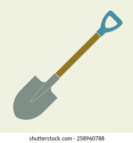 Shovel or garden spade icon. Colorful vector illustration. Flat design.