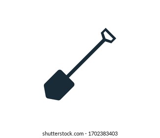 Shovel of Gardening Equipment Icon Vector Logo Template Illustration Design