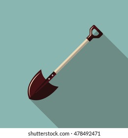 shovel and gardening flat icon vector illustrator
