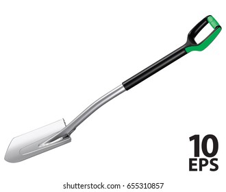 Shovel, gardening tool isolated. Vector 3d illustration