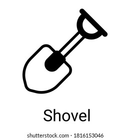 shovel glyph icon, vector glyph design