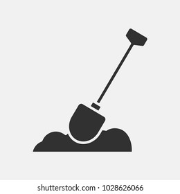 Shovel in the ground icon illustration isolated vector sign symbol