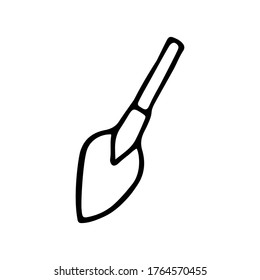 Shovel. Hand drawn vector illustration in doodle style, isolated on a white background.