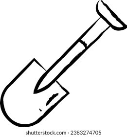 Shovel hand drawn vector illustration