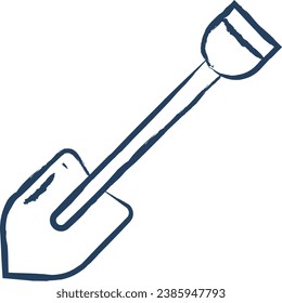 Shovel hand drawn vector illustration