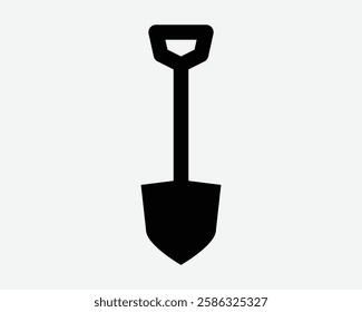 Shovel Hand Tool Hardware Garden Gardening Dig Hole Shape Outline Spade Plant Farm Farming Black White Icon Sign Symbol Graphic Illustration Vector