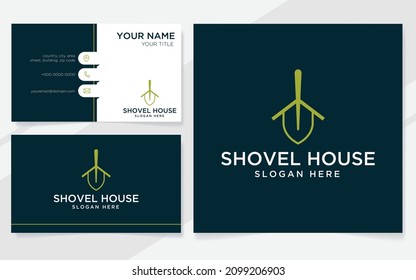Shovel home logo suitable for company with business card template