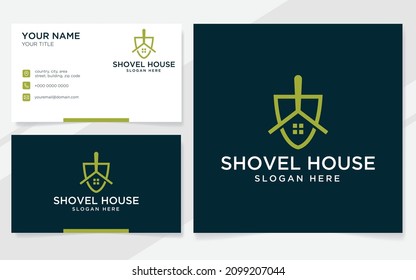 Shovel home logo suitable for company with business card template