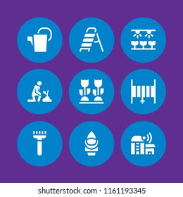 shovel icon. 9 shovel set with farming and gardening and gardener vector icons for web and mobile app