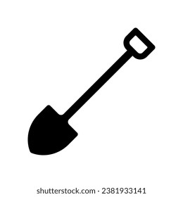 Shovel icon. Black silhouette. Front side view. Vector simple flat graphic illustration. Isolated object on a white background. Isolate.