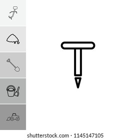 Shovel icon. collection of 6 shovel outline icons such as gardening tool, ground heap. editable shovel icons for web and mobile.