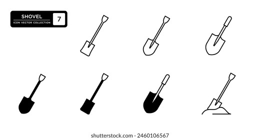 Shovel icon collection, vector icon templates editable and resizable.