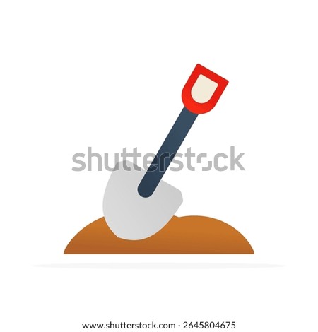 shovel icon, colored flat vector. modern and minimalist design